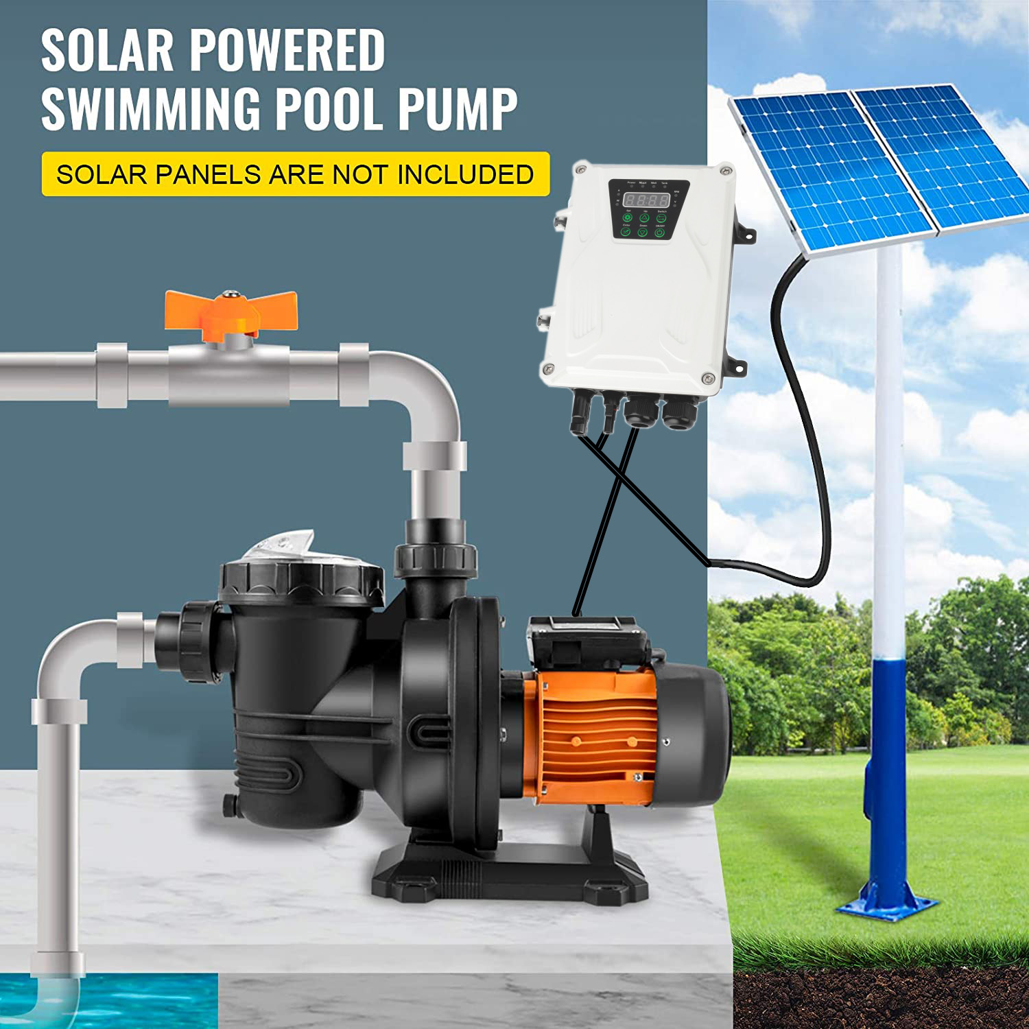 Solar Pool Pump Kit - 2HP 1500W güneş havuzu takviye pompası